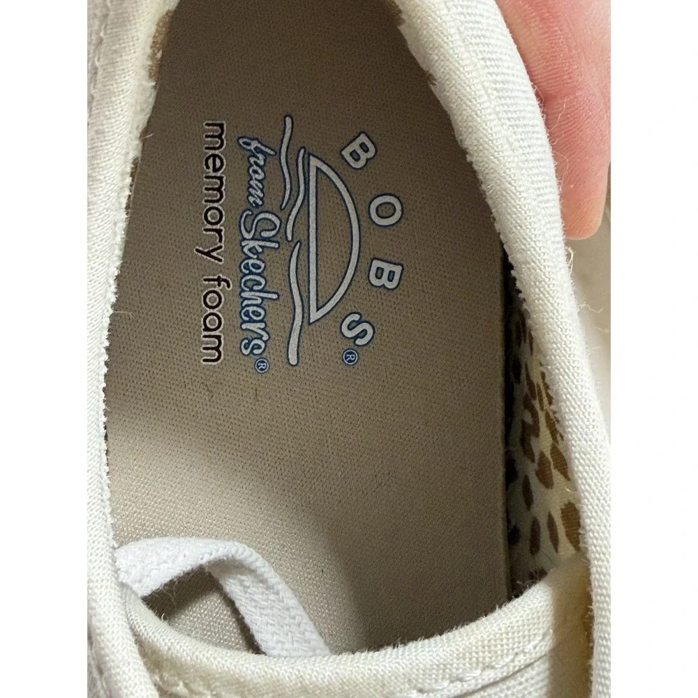 Skechers, Bobs Sesame Espadrille Lace‎ Up Sneakers, White, Size 9.5